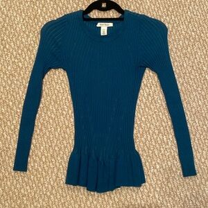 Dark Teal Peplum Knit Top
